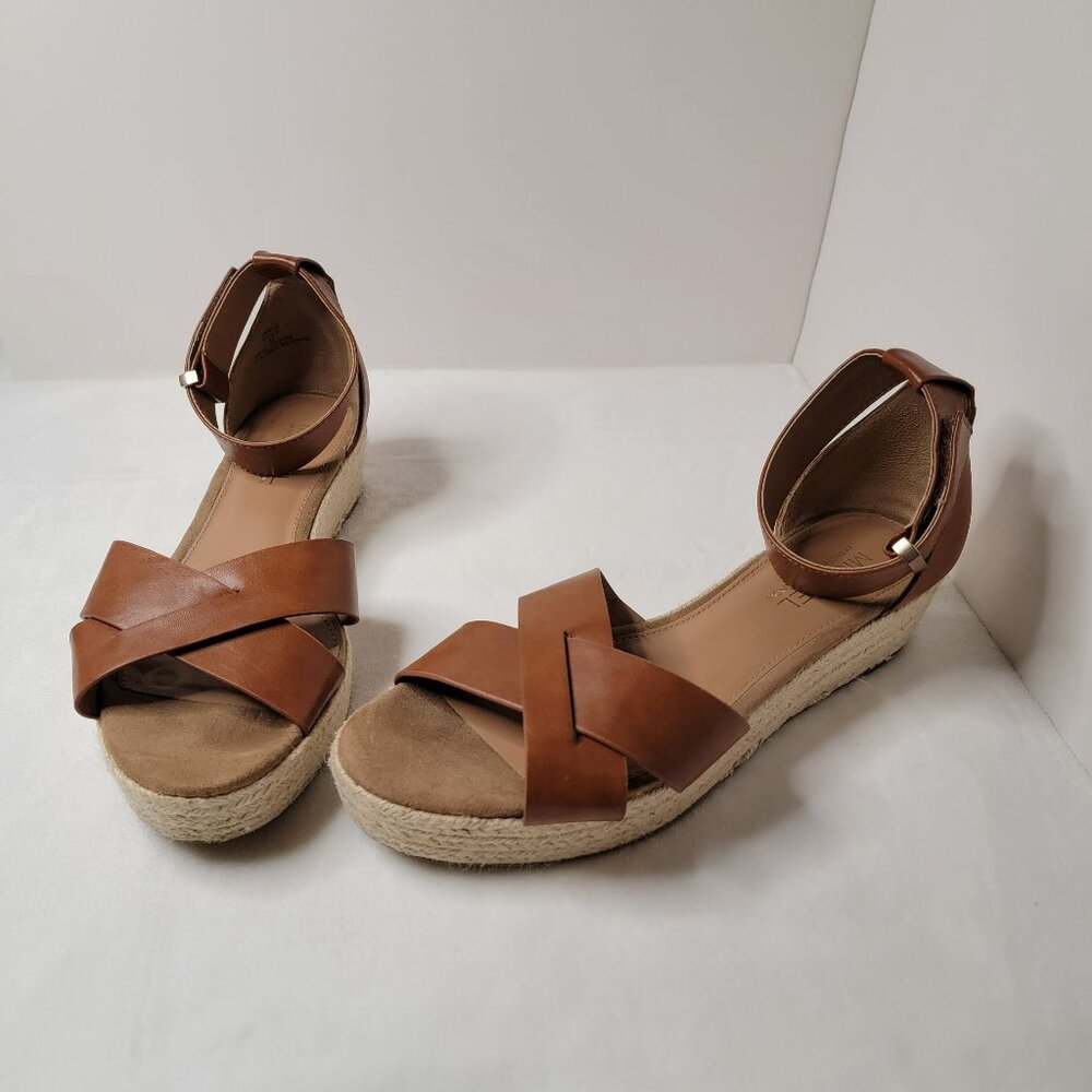 Michael Shannon Sylvie Espadrilles Platform Ankle Strap Wedges Sandals size 9.5 - Picture 1 of 11